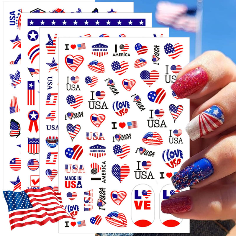 4th of July Nail Stickers - 8 Sheets