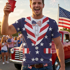 American Flag Tuxedo T Shirt